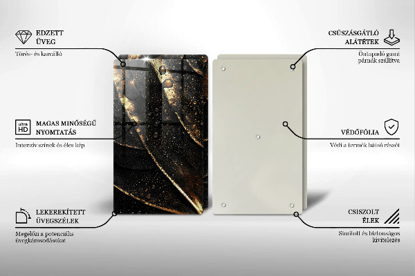 Tocător sticlă Frunza de aur