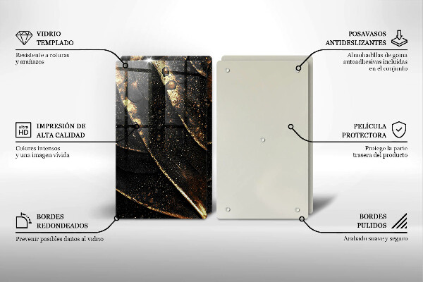 Tocător sticlă Frunza de aur