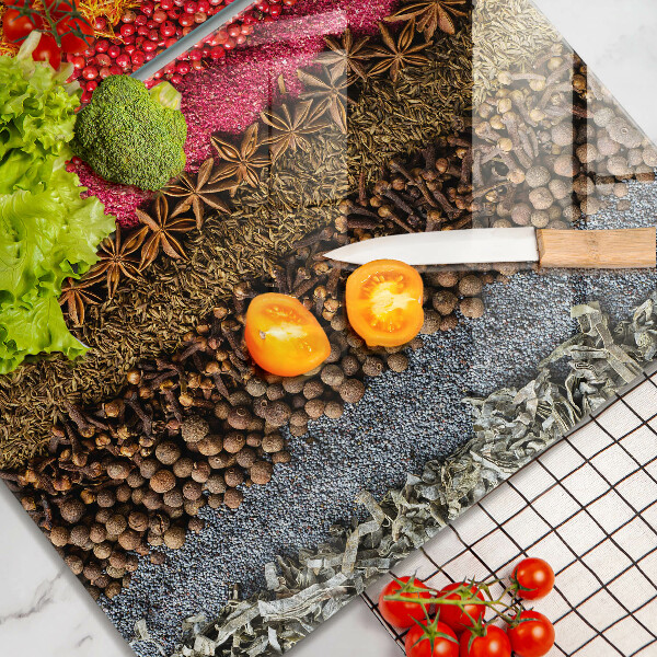 Tocător sticlă Condimente colorate