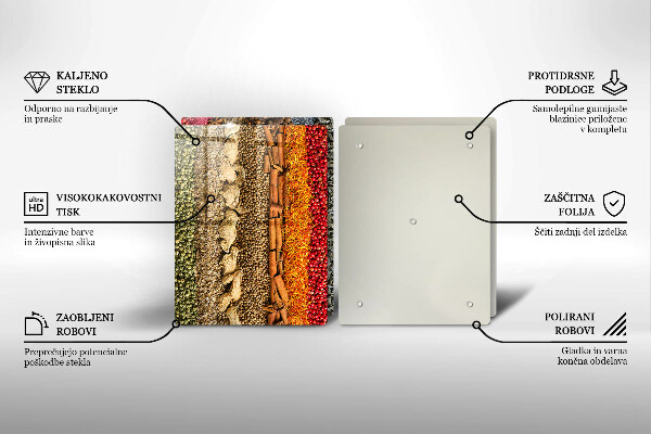 Tocător sticlă Condimente colorate