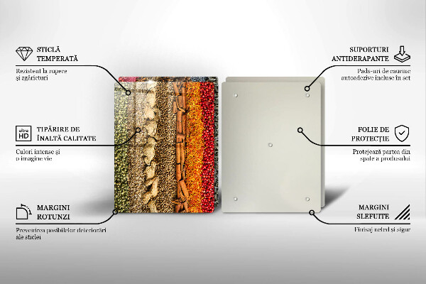 Tocător sticlă Condimente colorate