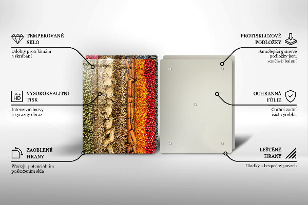 Tocător sticlă Condimente colorate