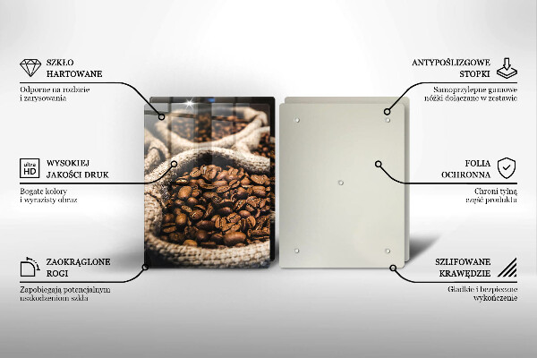 Tocător sticlă Pungi cu boabe de cafea