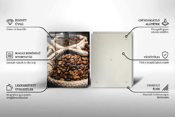 Tocător sticlă Pungi cu boabe de cafea