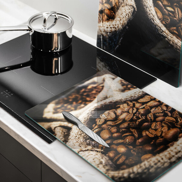 Tocător sticlă Pungi cu boabe de cafea