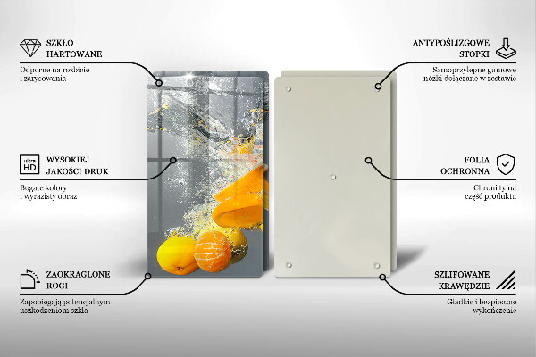 Tocător sticlă Lămâi în apă