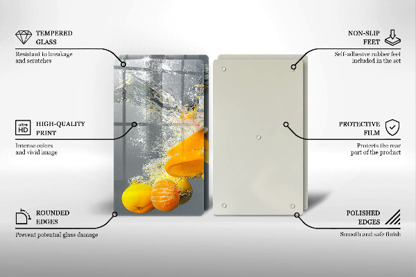 Tocător sticlă Lămâi în apă