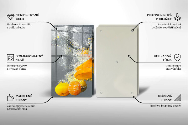 Tocător sticlă Lămâi în apă