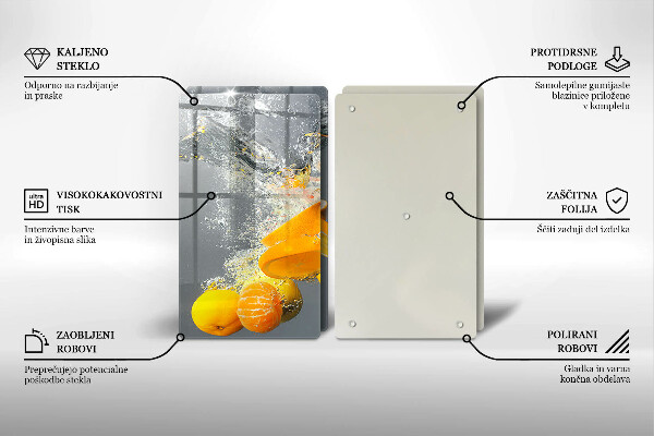 Tocător sticlă Lămâi în apă