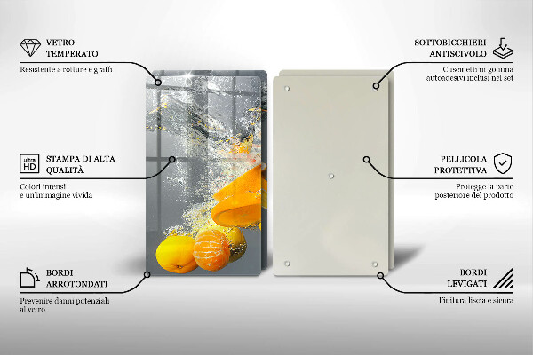 Tocător sticlă Lămâi în apă