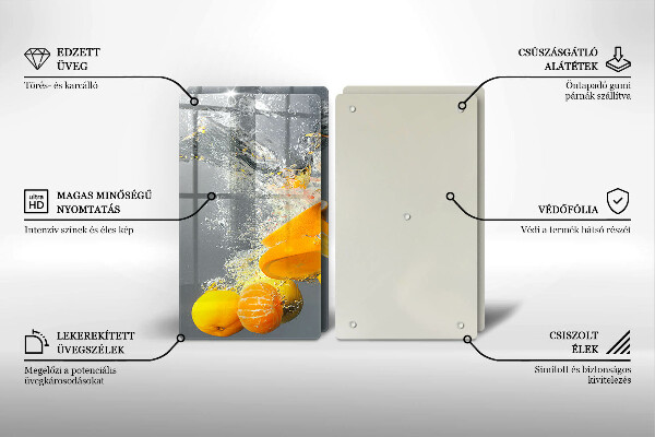 Tocător sticlă Lămâi în apă