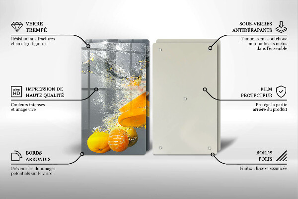 Tocător sticlă Lămâi în apă