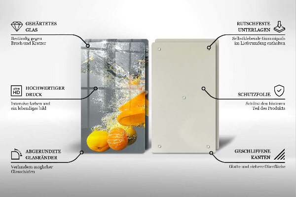 Tocător sticlă Lămâi în apă