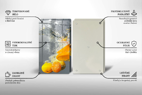 Tocător sticlă Lămâi în apă