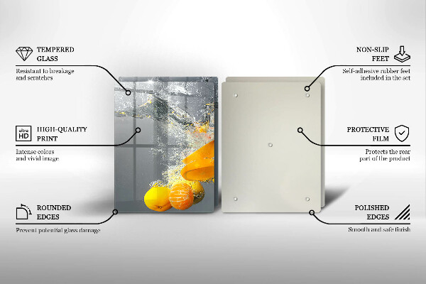 Tocător sticlă Lămâi în apă