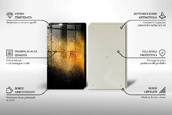 Tocător sticlă Condimente colorate