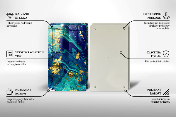 Tocător de bucătărie Abstracție cu aur