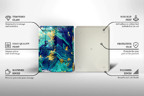 Tocător de bucătărie Abstracție cu aur