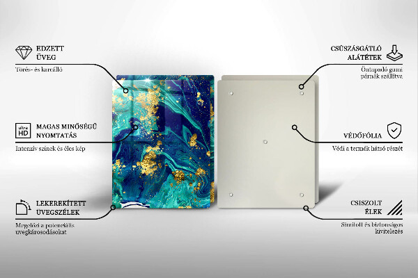 Tocător de bucătărie Abstracție cu aur