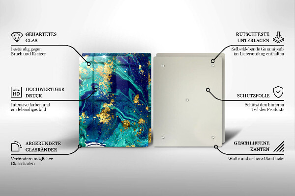 Tocător de bucătărie Abstracție cu aur