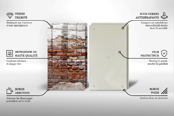 Tocător de bucătărie Zid vechi de cărămidă și beton