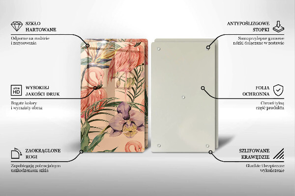 Tocător de bucătărie Ilustrație cu flamingo