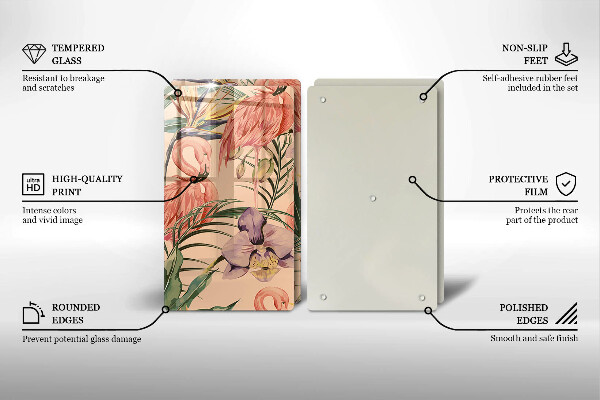 Tocător de bucătărie Ilustrație cu flamingo