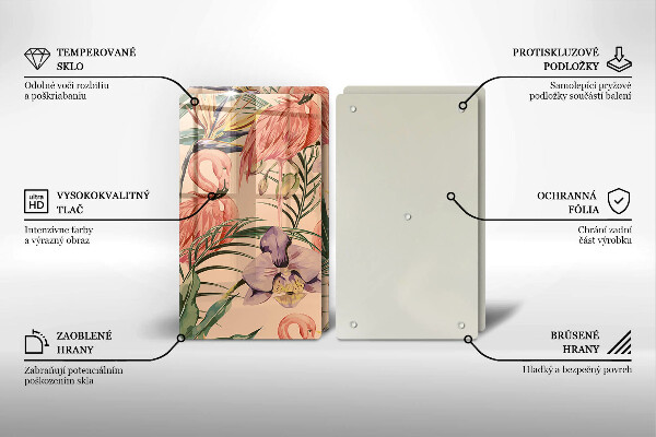 Tocător de bucătărie Ilustrație cu flamingo