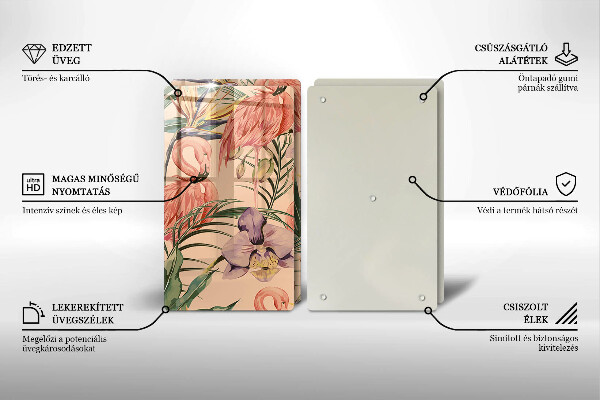 Tocător de bucătărie Ilustrație cu flamingo