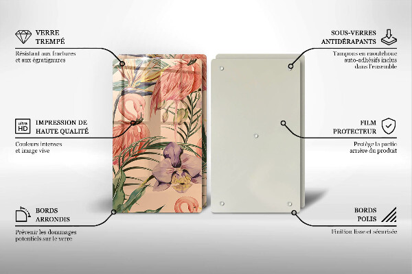 Tocător de bucătărie Ilustrație cu flamingo