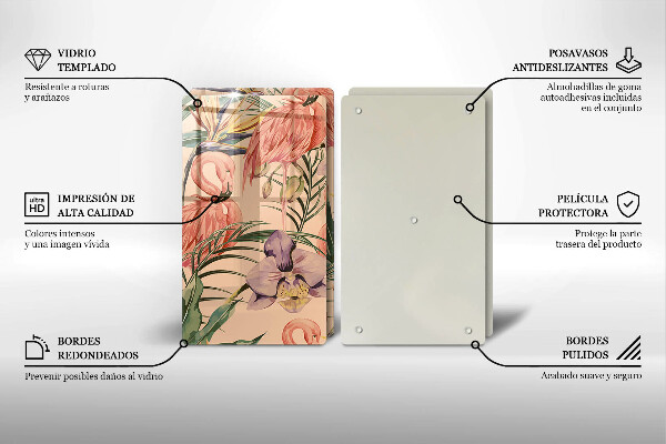 Tocător de bucătărie Ilustrație cu flamingo