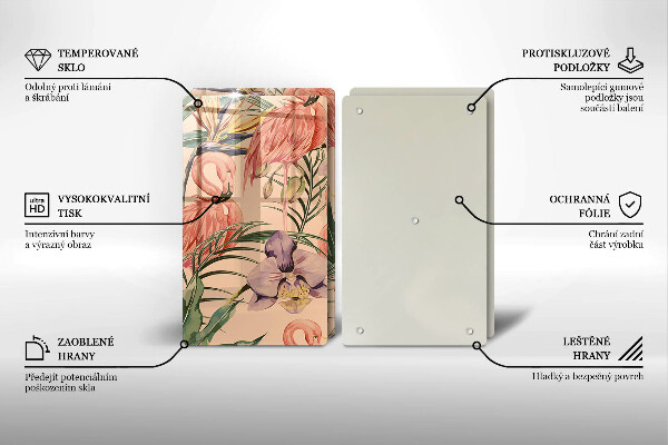 Tocător de bucătărie Ilustrație cu flamingo