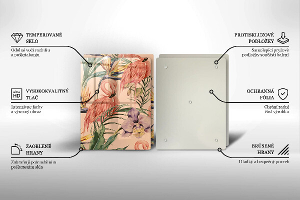 Tocător de bucătărie Ilustrație cu flamingo