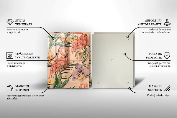 Tocător de bucătărie Ilustrație cu flamingo