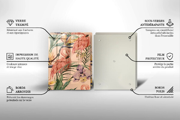 Tocător de bucătărie Ilustrație cu flamingo