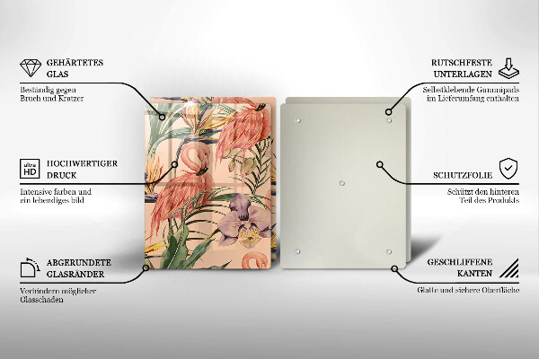 Tocător de bucătărie Ilustrație cu flamingo