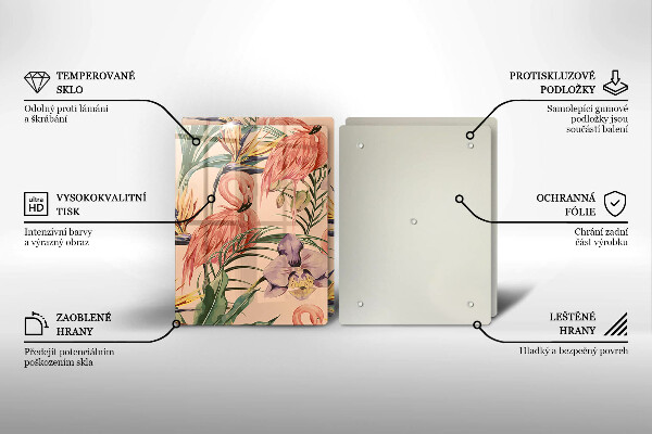 Tocător de bucătărie Ilustrație cu flamingo