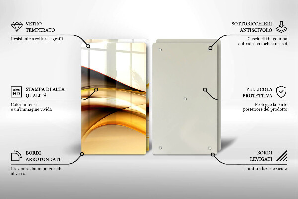 Tocător de bucătărie Linii de fum abstracte