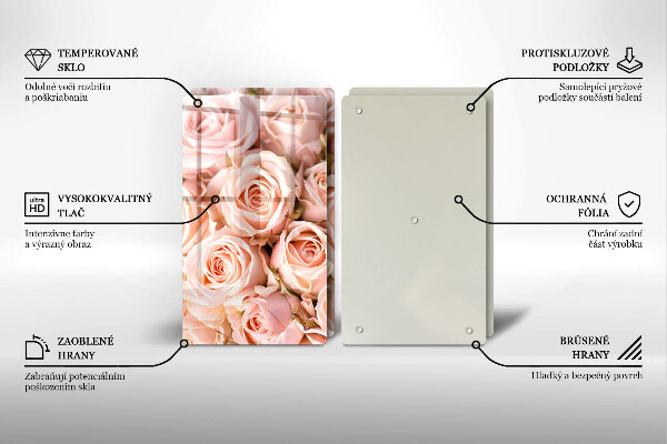 Tocător de bucătărie Buchet de trandafiri delicati