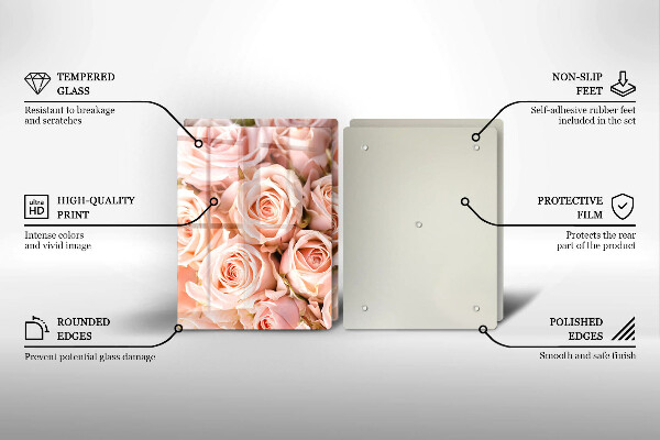 Tocător de bucătărie Buchet de trandafiri delicati