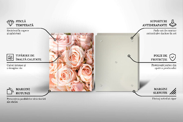 Tocător de bucătărie Buchet de trandafiri delicati