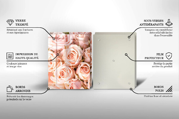 Tocător de bucătărie Buchet de trandafiri delicati