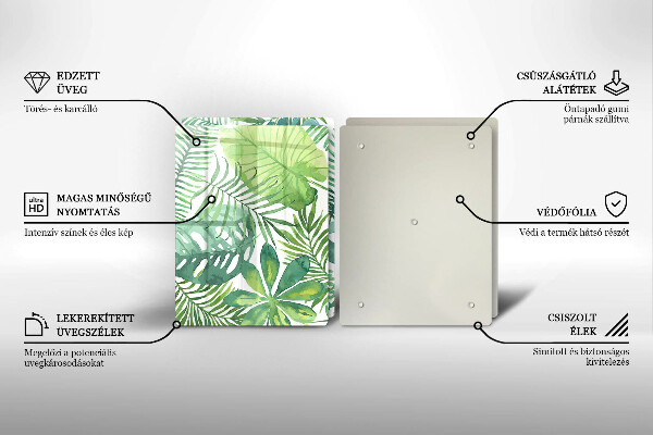 Tocător de bucătărie Acuarelă frunze boho