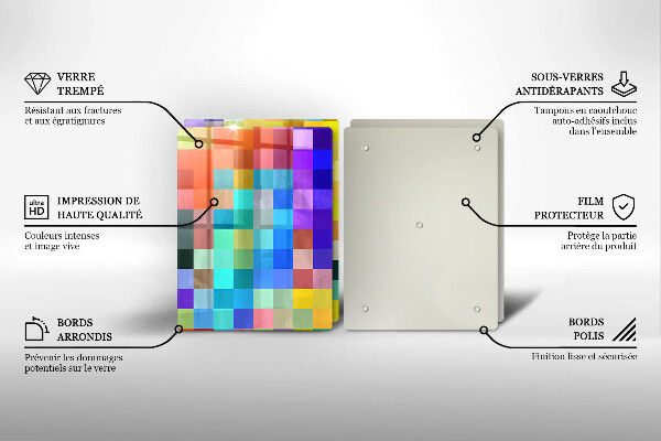 Tocător de bucătărie Pătrate de pixeli colorate