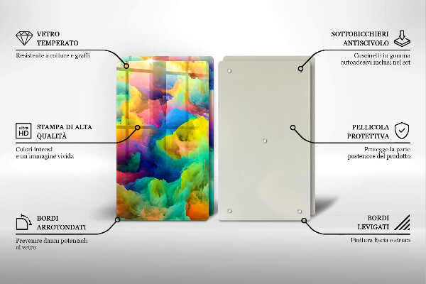 Tocător de bucătărie Abstracție colorată