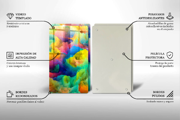 Tocător de bucătărie Abstracție colorată