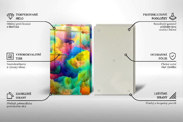 Tocător de bucătărie Abstracție colorată