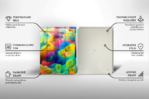 Tocător de bucătărie Abstracție colorată