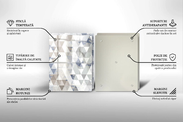 Tocător de bucătărie Model de triunghiuri