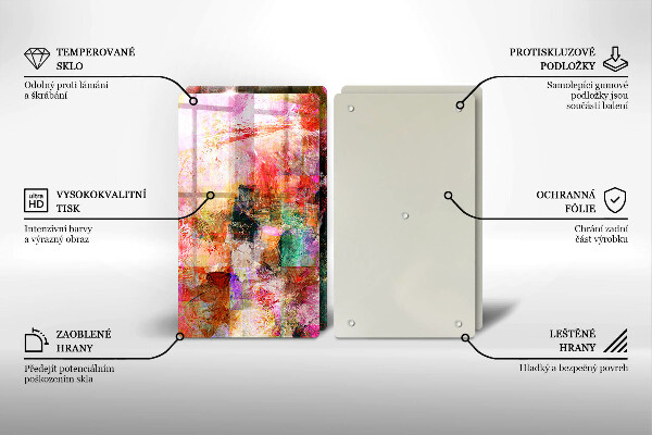 Tocător de bucătărie Abstracția vopselei